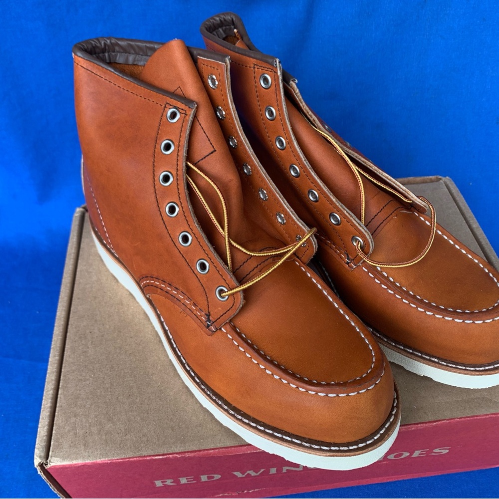 NWT Red Wing Men’s 6” Classic Moc Leather Boots 875 Oro Legacy